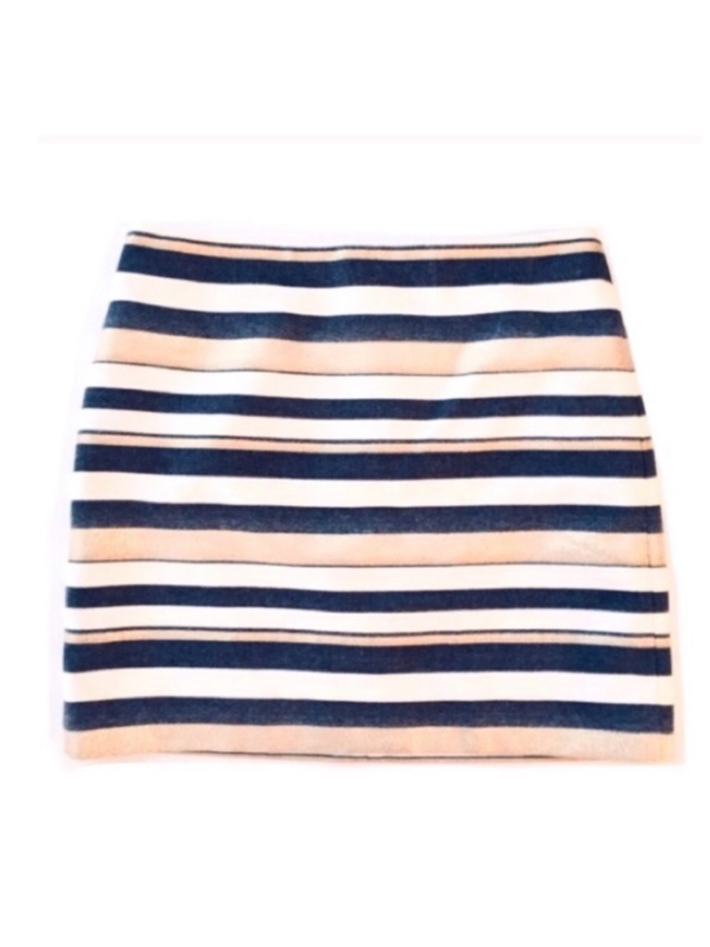 J.Crew Metallic Stripe Mini Skirt in Navy & Gold